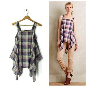 Anthropologie Holding Horses Plaid Trapeze tunic